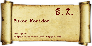 Bukor Koridon névjegykártya